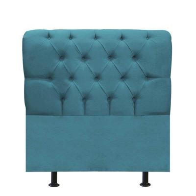 Cabeceira Estofada Cama Box Solteiro 100cm París Corino Azul Turquesa- Mabe Magazine