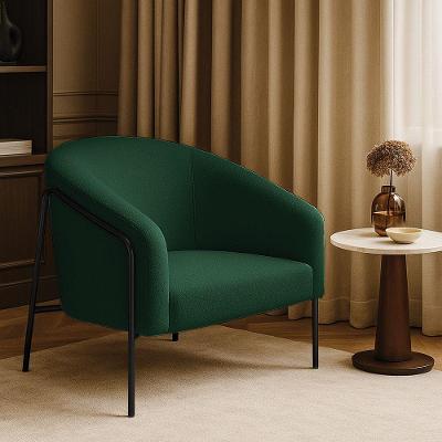 Poltrona Sala Industrial Alta Preto Stella Bouclê Verde D03 - D'rossi