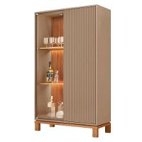 Cristaleira Porta De Vidro Com Led 90cm Lucca Areia/freijó C01 - Mpozenato - 1