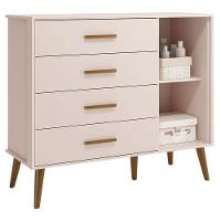 Quarto De Bebê Isis 3 Portas Rosa Acetinado - Reller - 5