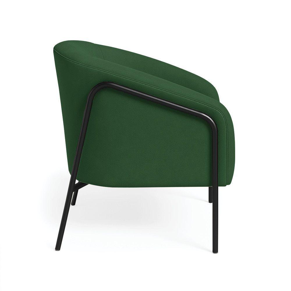 Poltrona Sala Industrial Alta Preto Stella Suede Verde D03 - D'rossi - 5