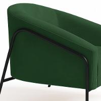 Poltrona Sala Industrial Alta Preto Stella Suede Verde D03 - D'rossi - 7