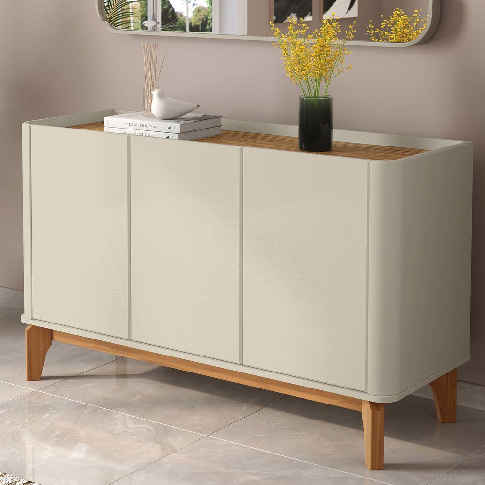 Buffet Aparador Flip 1.2 4 Portas Off White Com Camaru - 2