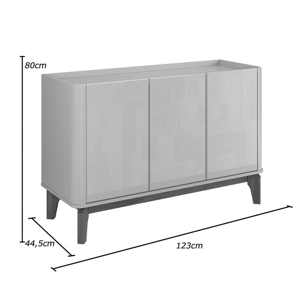 Buffet Aparador Flip 1.2 4 Portas Off White Com Camaru - 7