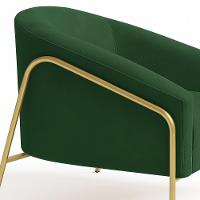 Poltrona Sala Industrial Alta Dourado Stella Suede Verde D03 - D'rossi - 2