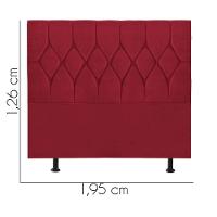 Cabeceira Estofada Cama Box King 195cm Istambul Suede Vermelho- Mabe Magazine - 3