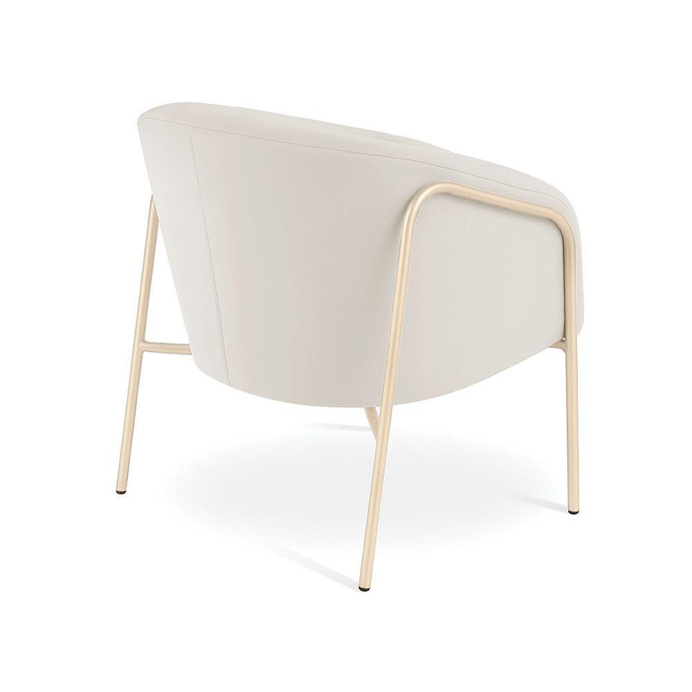 Poltrona Sala Industrial Alta Champanhe Stella Veludo Cinza D03 - D'rossi - 6