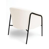 Poltrona Sala Industrial Alta Preto Stella Bouclê D03 - D'rossi Cor Off White - 3