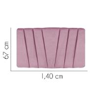 Painel Cabeceira Estofada Bélgica 140cm Cama Box Casal Veludo Rosa Bebe- Mabe Magazine - 2