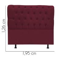 Cabeceira Estofada Cama Box King 195cm París Corino Bordo- Mabe Magazine - 3