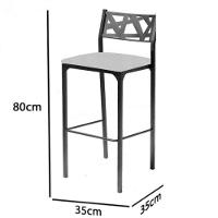 Banqueta Alta Com Encosto Luiza Gourmet Para Balcão Cozinha Suede Preto - Aurora Line - 8