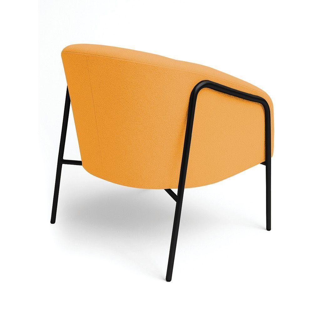 Poltrona Sala Industrial Alta Preto Kit 2 Stella Bouclê D03 - D'rossi Cor Mostarda - 7