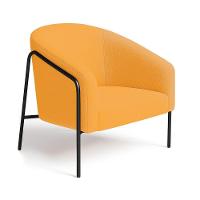 Poltrona Sala Industrial Alta Preto Kit 2 Stella Bouclê D03 - D'rossi Cor Mostarda - 5