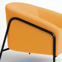 Poltrona Sala Industrial Alta Preto Kit 2 Stella Bouclê D03 - D'rossi Cor Mostarda - 8