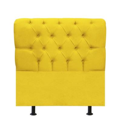 Cabeceira Estofada Cama Box Solteiro 100cm París Corino Amarelo- Mabe Magazine