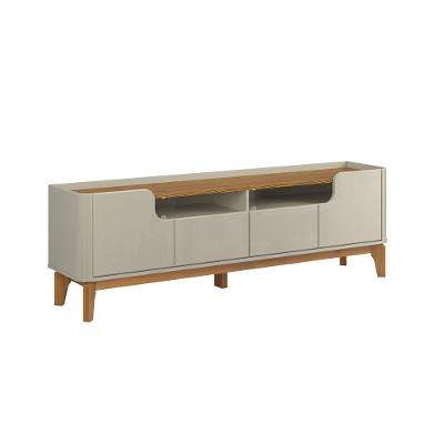 Rack Estante Flip 2.2 4 Portas Para Tv Até 75 Polegadas Off White Com Camaru