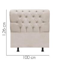 Cabeceira Estofada Cama Box Solteiro 100cm París Corino Bege- Mabe Magazine - 3