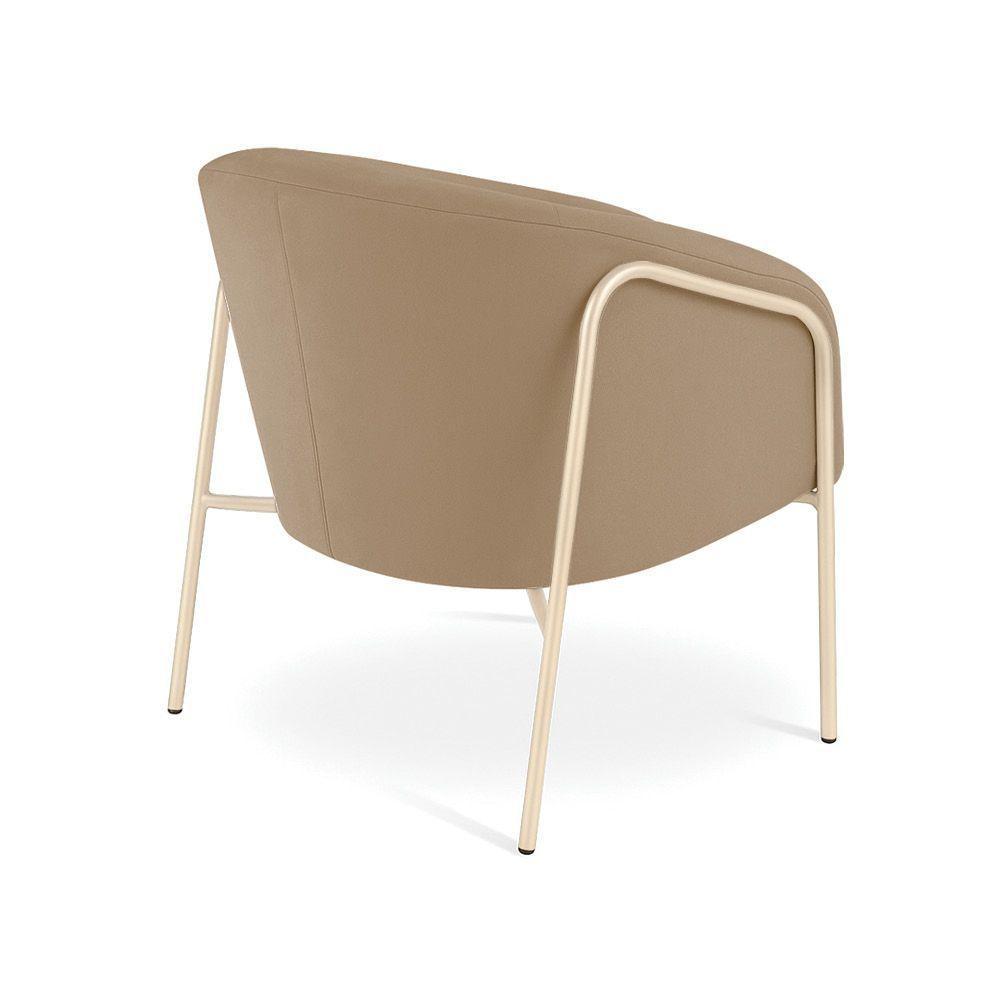 Poltrona Sala Industrial Alta Champanhe Stella Suede D03 - D'rossi Cor Marrom Rato - 6