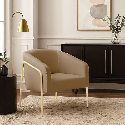 Poltrona Sala Industrial Alta Champanhe Stella Suede D03 - D'rossi Cor Marrom Rato