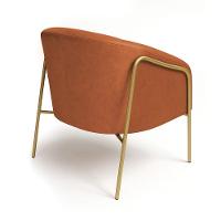 Poltrona Sala Industrial Alta Dourado Kit 2 Stella Sintético Pu D03 - D'rossi Cor Nozes - 3