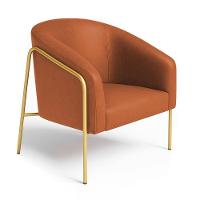 Poltrona Sala Industrial Alta Dourado Kit 2 Stella Sintético Pu D03 - D'rossi Cor Nozes - 7