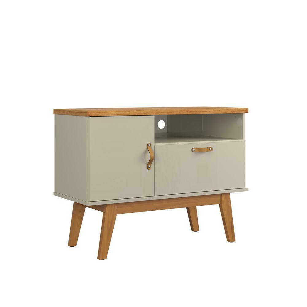 Rack Sirius 0.9 2 Portas Portas Para Tv Até 32 Polegadas Off White Com Cinamomo - 1