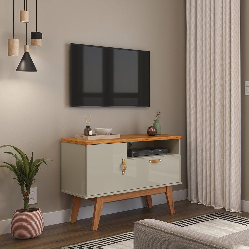 Rack Sirius 0.9 2 Portas Portas Para Tv Até 32 Polegadas Off White Com Cinamomo - 2