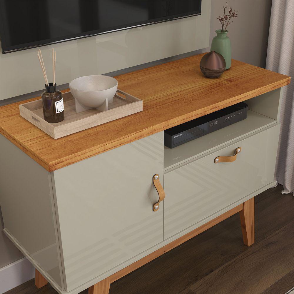 Rack Sirius 0.9 2 Portas Portas Para Tv Até 32 Polegadas Off White Com Cinamomo - 3