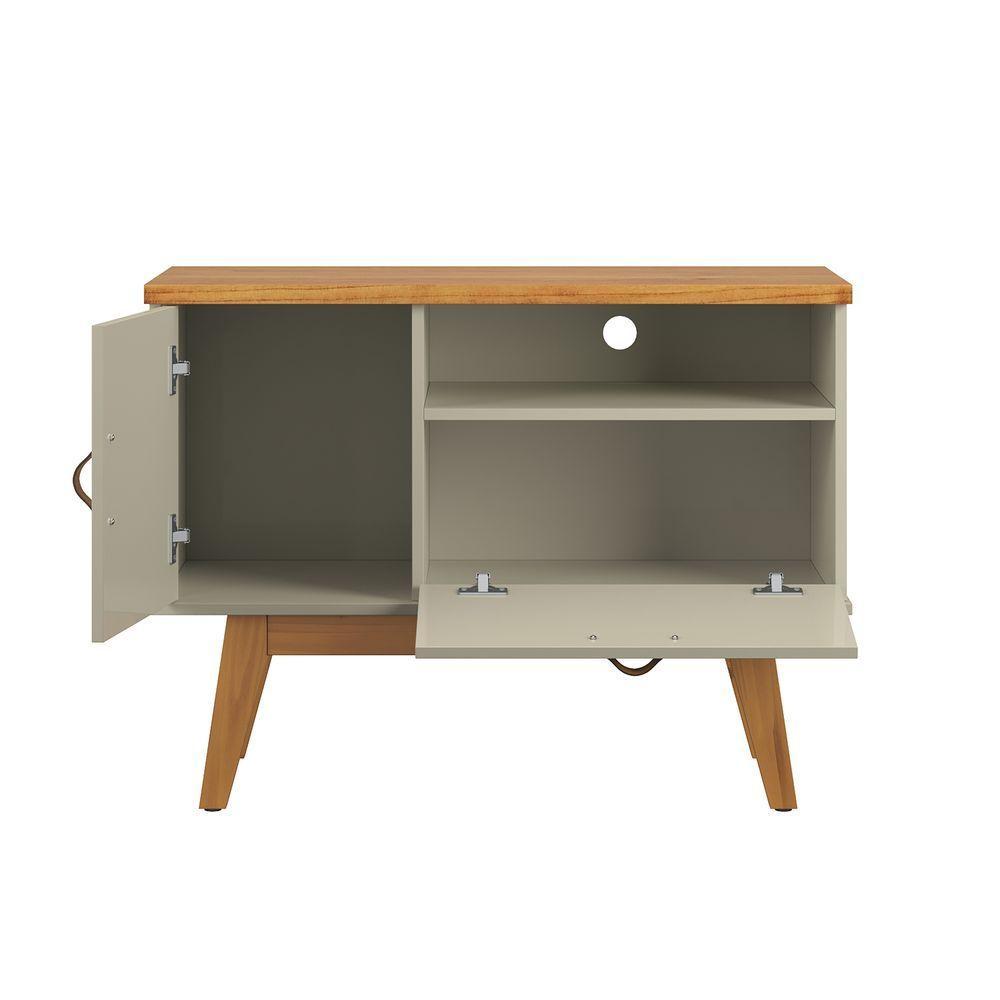 Rack Sirius 0.9 2 Portas Portas Para Tv Até 32 Polegadas Off White Com Cinamomo - 5