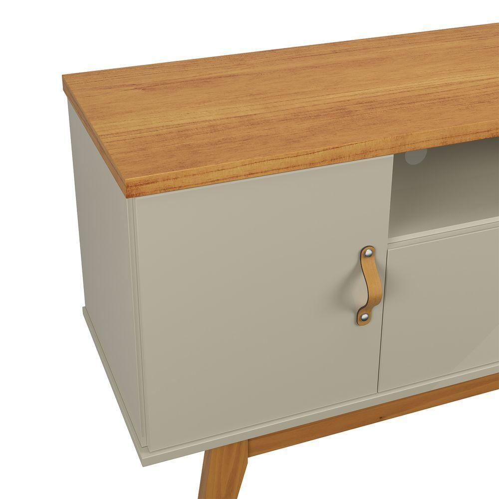 Rack Sirius 0.9 2 Portas Portas Para Tv Até 32 Polegadas Off White Com Cinamomo - 6