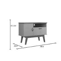 Rack Sirius 0.9 2 Portas Portas Para Tv Até 32 Polegadas Off White Com Cinamomo - 7