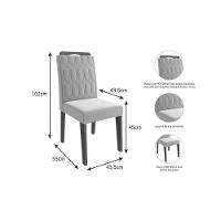 Kit 6 Cadeiras De Cozinha Paola Wood 6 Un Carvalho-suede Nude Bege - Cimol - 5