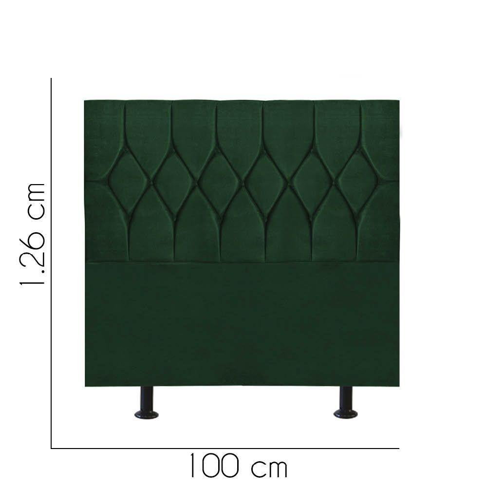 Cabeceira Estofada Cama Box Solteiro 100cm Istambul Suede Verde- Mabe Magazine - 3