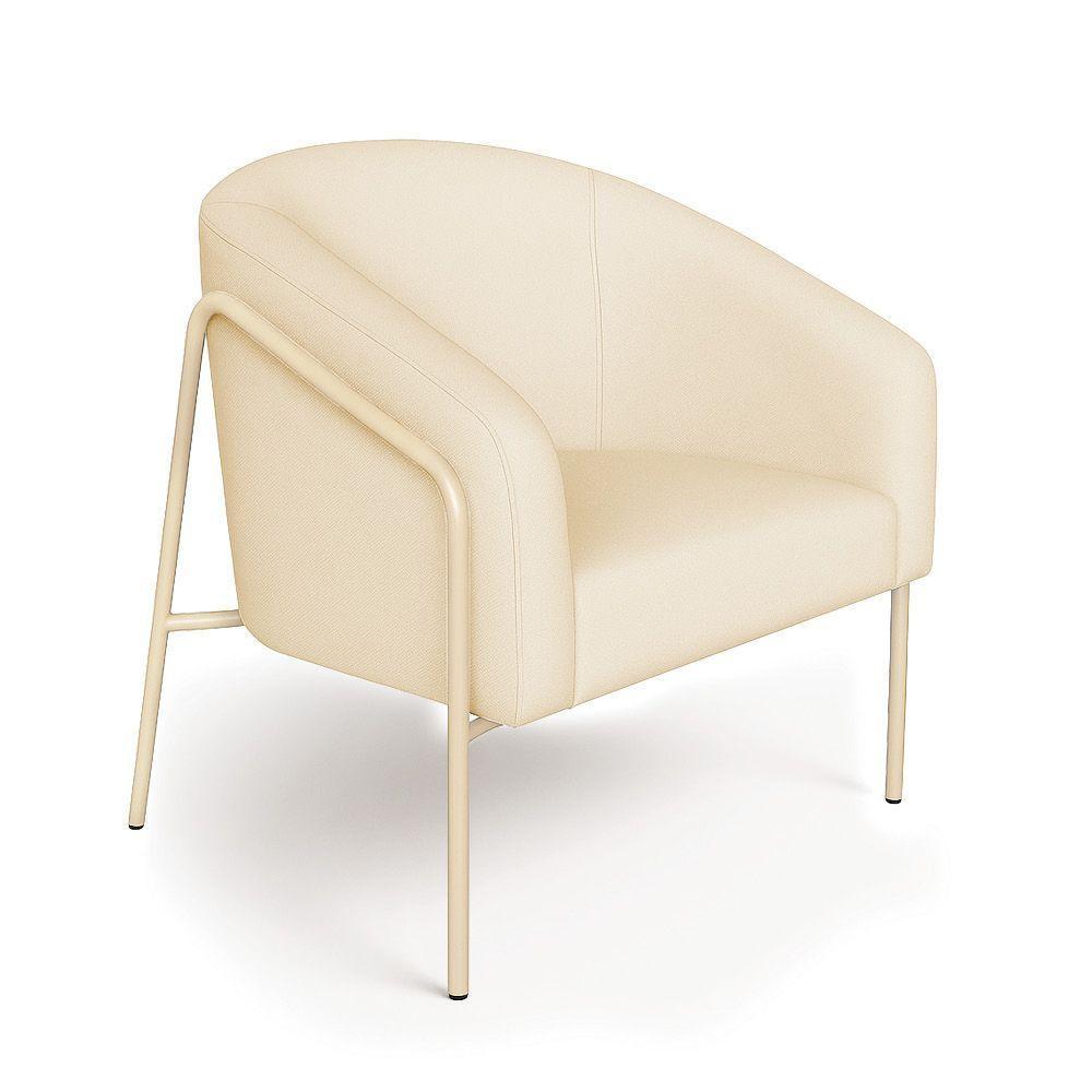 Poltrona Sala Industrial Alta Champanhe Stella Linho D03 - D'rossi Cor Bege - 2