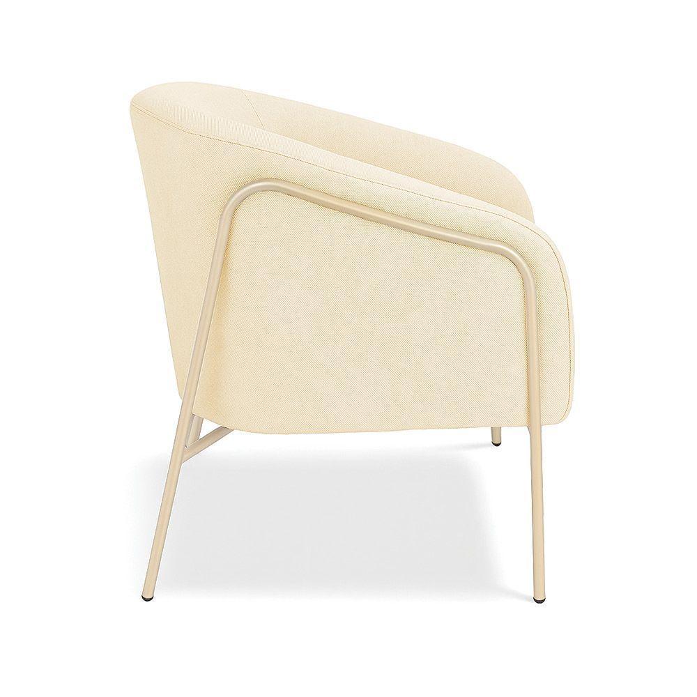 Poltrona Sala Industrial Alta Champanhe Stella Linho D03 - D'rossi Cor Bege - 5