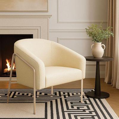 Poltrona Sala Industrial Alta Champanhe Stella Linho D03 - D'rossi Cor Bege