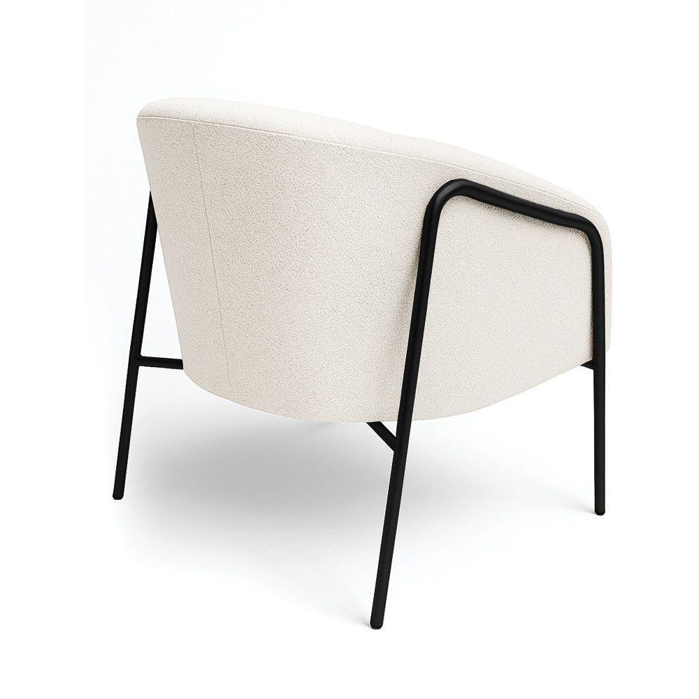 Poltrona Sala Industrial Alta Preto Kit 2 Stella Bouclê D03 - D'rossi Cor Cinza - 7