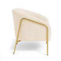 Poltrona Sala Industrial Alta Dourado Kit 2 Stella Bouclê D03 - D'rossi Cor Bege - 6