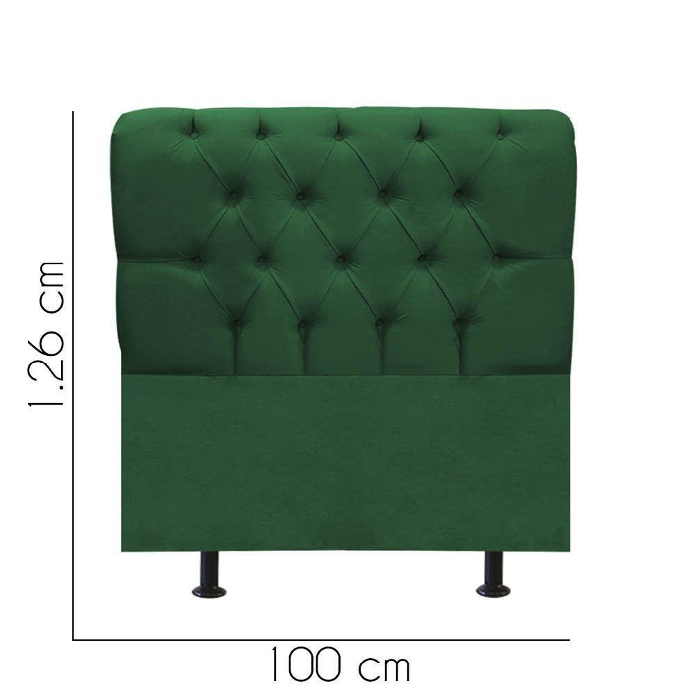 Cabeceira Estofada Cama Box Solteiro 100cm París Corino Verde- Mabe Magazine - 3