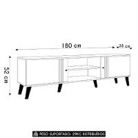 Rack Bancada Para TV 75 Polegadas 180cm Sia Nature Off White Z49 - Mpozenato