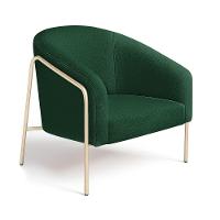 Poltrona Sala Industrial Alta Champanhe Stella Bouclê D03 - D'rossi Cor Verde - 2