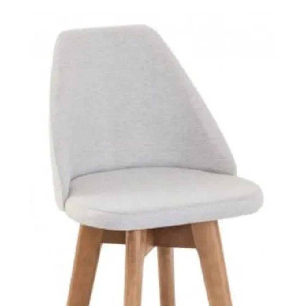 Kit 02 Banquetas Alta Giratória Com Encosto Mayra Para Balcão Cozinha Linho Cinza Claro - Aurora Line - 4