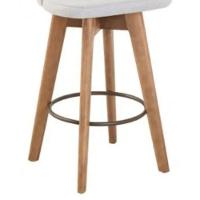 Kit 02 Banquetas Alta Giratória Com Encosto Mayra Para Balcão Cozinha Linho Cinza Claro - Aurora Line - 5