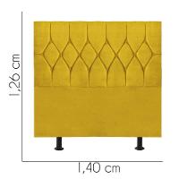 Cabeceira Estofada Cama Box Casal 140cm Istambul Corino Amarelo- Mabe Magazine - 3