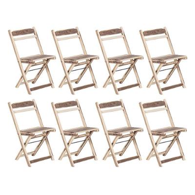 Kit 8 Cadeiras Dobrável Madeira Maciça Ypê Perfeita Para Ambientes Externos E Cobertos Natural