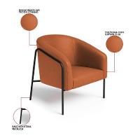 Poltrona Sala Industrial Alta Dourado Stella Sintético Pu Nozes D03 - D'rossi - 3