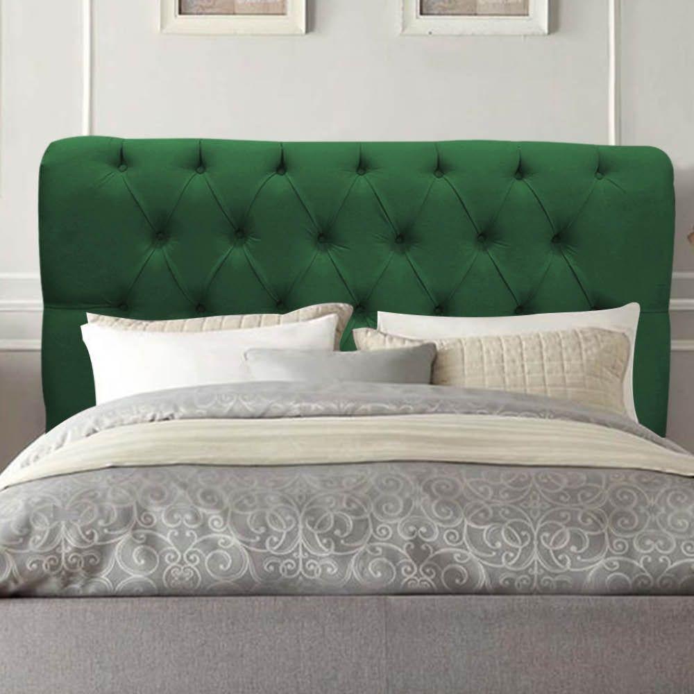 Cabeceira Estofada Cama Box Solteiro 90cm París Suede Verde- Mabe Magazine - 2