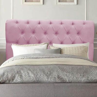 Cabeceira Estofada Cama Box King 195cm París Suede Rosa Bebe- Mabe Magazine