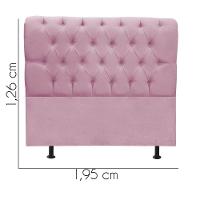Cabeceira Estofada Cama Box King 195cm París Suede Rosa Bebe- Mabe Magazine - 3