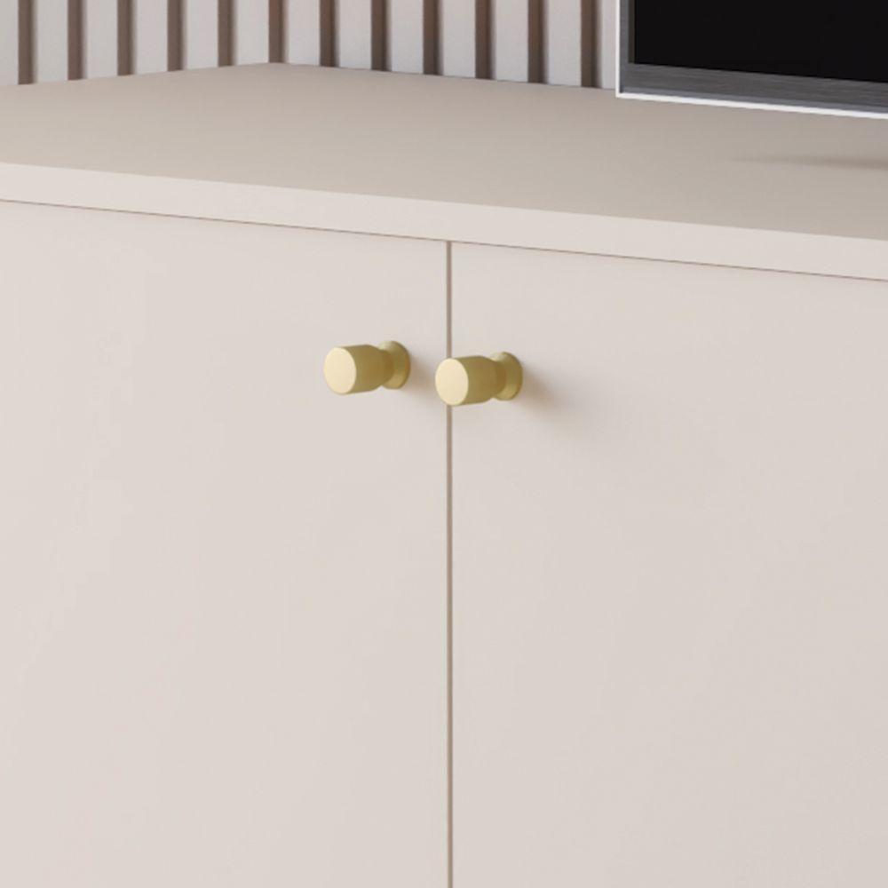 Rack Para Tv 1.8 Tucupi Off White Pe Dourado - Moveis Jb - 4